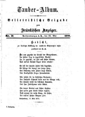 Tauber-Album (Fränkischer Anzeiger) Sonntag 22. Mai 1870