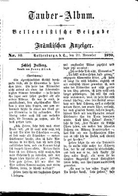 Tauber-Album (Fränkischer Anzeiger) Sonntag 20. November 1870