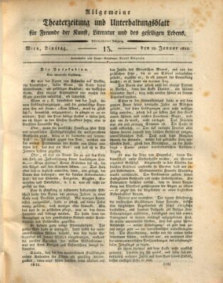 Allgemeine Theaterzeitung und Unterhaltungsblatt für Freunde der Kunst, Literatur und des geselligen Lebens (Allgemeine Theaterzeitung) Dienstag 29. Januar 1822