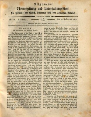 Allgemeine Theaterzeitung und Unterhaltungsblatt für Freunde der Kunst, Literatur und des geselligen Lebens (Allgemeine Theaterzeitung) Dienstag 5. Februar 1822