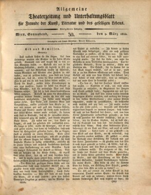 Allgemeine Theaterzeitung und Unterhaltungsblatt für Freunde der Kunst, Literatur und des geselligen Lebens (Allgemeine Theaterzeitung) Samstag 9. März 1822