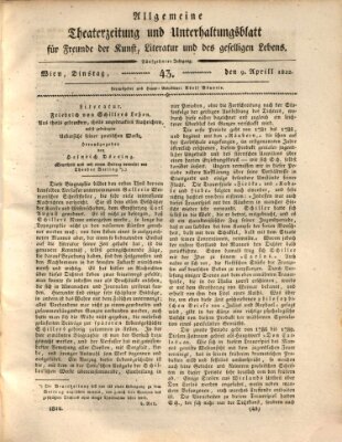 Allgemeine Theaterzeitung und Unterhaltungsblatt für Freunde der Kunst, Literatur und des geselligen Lebens (Allgemeine Theaterzeitung) Dienstag 9. April 1822