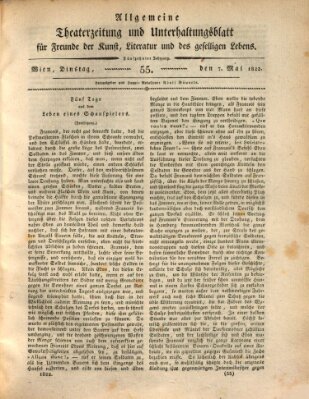 Allgemeine Theaterzeitung und Unterhaltungsblatt für Freunde der Kunst, Literatur und des geselligen Lebens (Allgemeine Theaterzeitung) Dienstag 7. Mai 1822