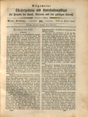 Allgemeine Theaterzeitung und Unterhaltungsblatt für Freunde der Kunst, Literatur und des geselligen Lebens (Allgemeine Theaterzeitung) Dienstag 23. Juli 1822