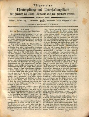 Allgemeine Theaterzeitung und Unterhaltungsblatt für Freunde der Kunst, Literatur und des geselligen Lebens (Allgemeine Theaterzeitung) Dienstag 3. September 1822