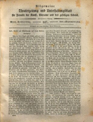 Allgemeine Theaterzeitung und Unterhaltungsblatt für Freunde der Kunst, Literatur und des geselligen Lebens (Allgemeine Theaterzeitung) Donnerstag 5. September 1822