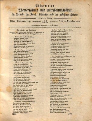 Allgemeine Theaterzeitung und Unterhaltungsblatt für Freunde der Kunst, Literatur und des geselligen Lebens (Allgemeine Theaterzeitung) Donnerstag 24. Oktober 1822