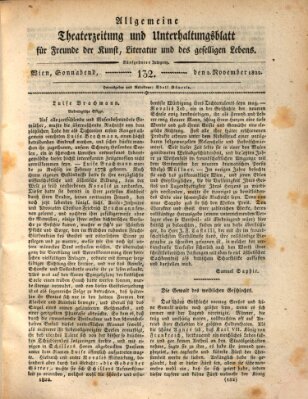 Allgemeine Theaterzeitung und Unterhaltungsblatt für Freunde der Kunst, Literatur und des geselligen Lebens (Allgemeine Theaterzeitung) Samstag 2. November 1822