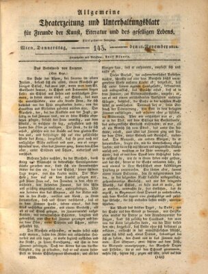 Allgemeine Theaterzeitung und Unterhaltungsblatt für Freunde der Kunst, Literatur und des geselligen Lebens (Allgemeine Theaterzeitung) Donnerstag 28. November 1822