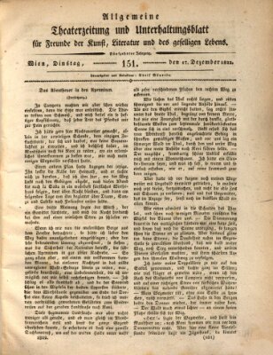 Allgemeine Theaterzeitung und Unterhaltungsblatt für Freunde der Kunst, Literatur und des geselligen Lebens (Allgemeine Theaterzeitung) Dienstag 17. Dezember 1822