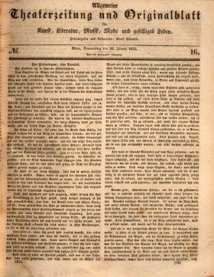 Allgemeine Theaterzeitung Donnerstag 22. Januar 1835