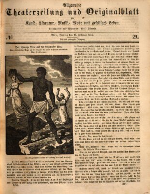 Allgemeine Theaterzeitung Dienstag 10. Februar 1835