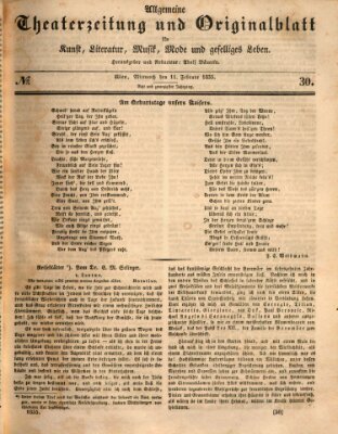 Allgemeine Theaterzeitung Mittwoch 11. Februar 1835