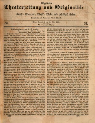 Allgemeine Theaterzeitung Samstag 21. März 1835