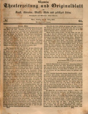 Allgemeine Theaterzeitung Dienstag 31. März 1835