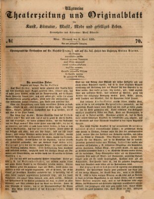 Allgemeine Theaterzeitung Mittwoch 8. April 1835