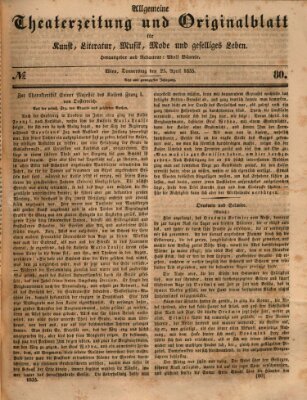 Allgemeine Theaterzeitung Donnerstag 23. April 1835