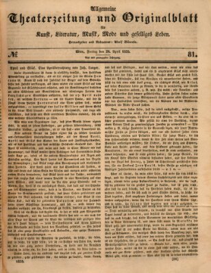 Allgemeine Theaterzeitung Freitag 24. April 1835