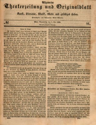 Allgemeine Theaterzeitung Donnerstag 7. Mai 1835