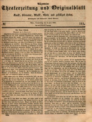 Allgemeine Theaterzeitung Donnerstag 4. Juni 1835