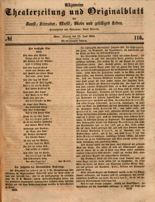 Allgemeine Theaterzeitung Montag 15. Juni 1835