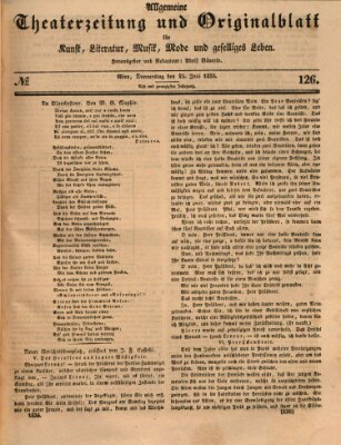 Allgemeine Theaterzeitung Donnerstag 25. Juni 1835