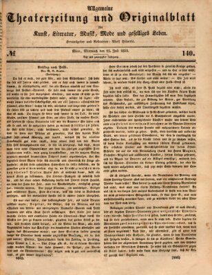 Allgemeine Theaterzeitung Mittwoch 15. Juli 1835