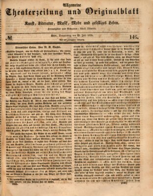 Allgemeine Theaterzeitung Donnerstag 23. Juli 1835