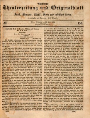 Allgemeine Theaterzeitung Mittwoch 29. Juli 1835