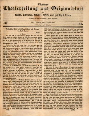 Allgemeine Theaterzeitung Dienstag 4. August 1835