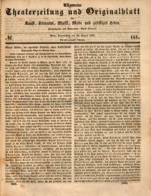 Allgemeine Theaterzeitung Donnerstag 13. August 1835