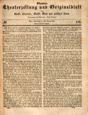 Allgemeine Theaterzeitung Samstag 29. August 1835