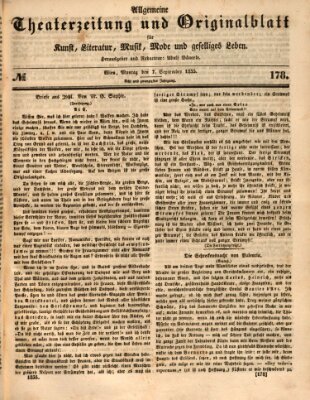 Allgemeine Theaterzeitung Montag 7. September 1835