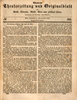 Allgemeine Theaterzeitung Samstag 12. September 1835