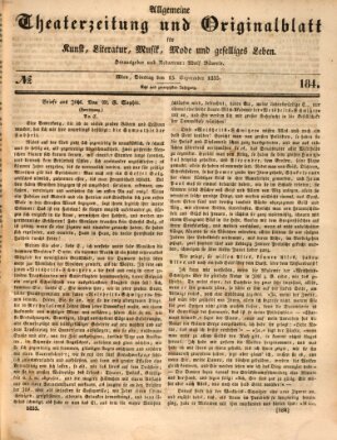 Allgemeine Theaterzeitung Dienstag 15. September 1835