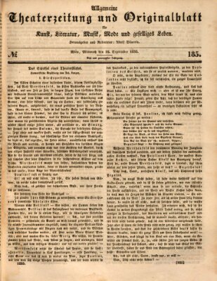 Allgemeine Theaterzeitung Mittwoch 16. September 1835