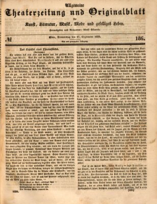 Allgemeine Theaterzeitung Donnerstag 17. September 1835