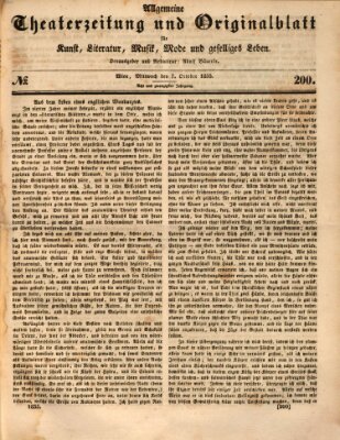 Allgemeine Theaterzeitung Mittwoch 7. Oktober 1835