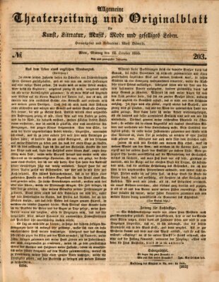 Allgemeine Theaterzeitung Montag 12. Oktober 1835