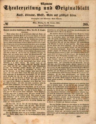 Allgemeine Theaterzeitung Dienstag 20. Oktober 1835