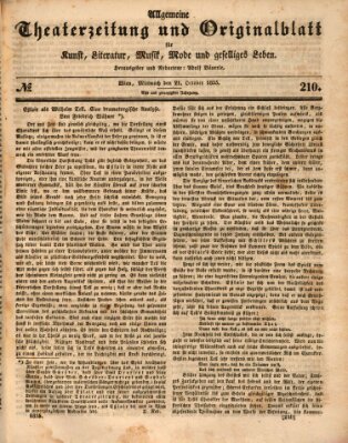 Allgemeine Theaterzeitung Mittwoch 21. Oktober 1835