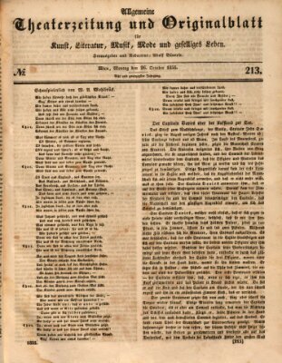 Allgemeine Theaterzeitung Montag 26. Oktober 1835