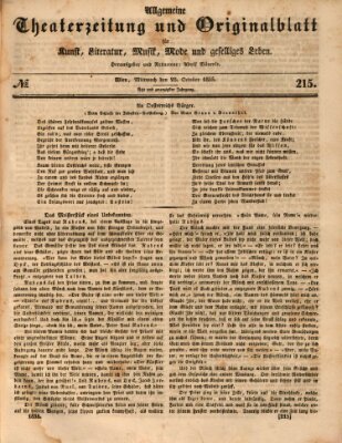 Allgemeine Theaterzeitung Mittwoch 28. Oktober 1835