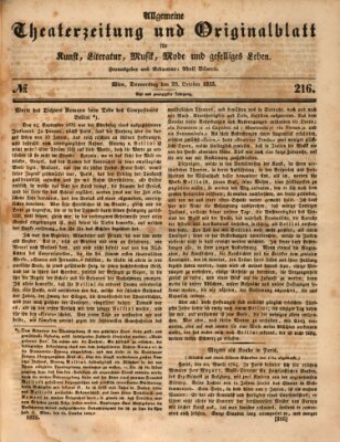 Allgemeine Theaterzeitung Donnerstag 29. Oktober 1835