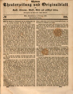 Allgemeine Theaterzeitung Samstag 7. November 1835