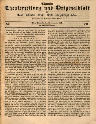 Allgemeine Theaterzeitung Donnerstag 19. November 1835