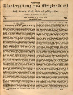 Allgemeine Theaterzeitung Donnerstag 3. Dezember 1835