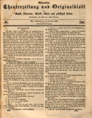 Allgemeine Theaterzeitung Mittwoch 16. Dezember 1835