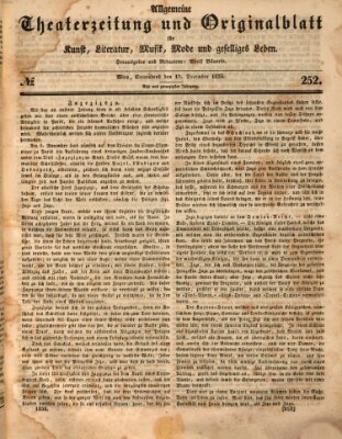 Allgemeine Theaterzeitung Samstag 19. Dezember 1835