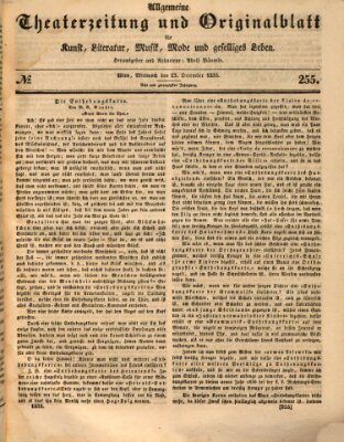 Allgemeine Theaterzeitung Mittwoch 23. Dezember 1835